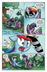 Size: 624x960 | Tagged: safe, artist:agnesgarbowska, derpibooru import, idw, rainbow dash, spike, tank, twilight sparkle, twilight sparkle (alicorn), alicorn, dragon, pegasus, pony, spoiler:comic, spoiler:comic31, comic, female, mare, official comic, preview, speech bubble