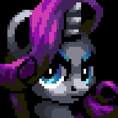 Size: 240x240 | Tagged: safe, artist:pix3m, rarity, pony, unicorn, angry, bust, pixel art, portrait, solo