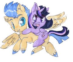 Size: 2359x2011 | Tagged: safe, artist:meadowthepikachu, derpibooru import, flash sentry, twilight sparkle, female, flashlight, male, ponies riding ponies, riding, shipping, straight