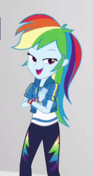 Size: 239x451 | Tagged: safe, derpibooru import, screencap, rainbow dash, equestria girls, equestria girls series, rollercoaster of friendship, animated, cropped, cute, dashabetes, geode of super speed, magical geodes, solo