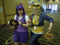 Size: 1280x960 | Tagged: safe, artist:simpsonsenpai, applejack, twilight sparkle, human, cosplay, irl, irl human, photo