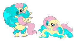 Size: 1022x565 | Tagged: safe, fluttershy, octopus, pegasus, pony, female, fluttertako, fusion, mare