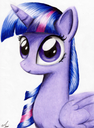 Size: 1624x2202 | Tagged: safe, artist:markk-n-viacka, derpibooru import, twilight sparkle, twilight sparkle (alicorn), alicorn, pony, female, mare, solo, traditional art