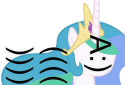 Size: 614x417 | Tagged: safe, princess celestia, alicorn, pony, a:) )))) (((, emoticon, emoticon face, female, horn, mare, multicolored mane, solo, white coat