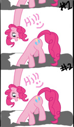 Size: 1166x2000 | Tagged: safe, artist:thaecrasis, pinkie pie, earth pony, pony, comic, female, fourth wall, gimp, mare, pinkie being pinkie, pinkie physics, solo