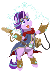 Size: 3000x4134 | Tagged: safe, artist:janji009, part of a series, part of a set, starlight glimmer, pony, unicorn, card game, clothes, crossover, electricity, female, high res, izzet league, magic the gathering, mare, ravnica, simple background, solo, transparent background