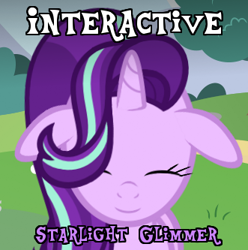 Size: 331x333 | Tagged: safe, artist:comfydove, starlight glimmer, pony, unicorn, cute, eyes closed, female, flash game, floppy ears, link in source, mare, solo, thumbnail