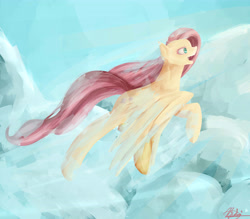 Size: 6000x5250 | Tagged: safe, artist:pinkiamena, fluttershy, pegasus, pony, absurd resolution, cloud, cloudy, flying, solo