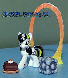 Size: 280x320 | Tagged: safe, derpibooru import, twilight sparkle, g4, cake, companion cube, custom, glados, pc game, portal, portal (valve), recolor, toy