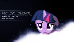 Size: 1920x1080 | Tagged: safe, artist:divideddemensions, artist:kysss90, derpibooru import, twilight sparkle, quote, sad, solo, space, vector, wallpaper