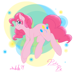 Size: 750x750 | Tagged: safe, artist:kittyartful, pinkie pie, earth pony, pony, female, mare, simple background, solo, white background