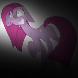 Size: 3000x3000 | Tagged: safe, artist:mcwolfity, pinkie pie, earth pony, pony, cutie mark, dark, pinkamena diane pie, plot, raised hoof, simple background, solo, transparent background