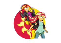 Size: 1024x724 | Tagged: safe, artist:papyjr13, sunset shimmer, equestria girls, cutie mark, cutie mark background, duality, simple background, solo, transparent background