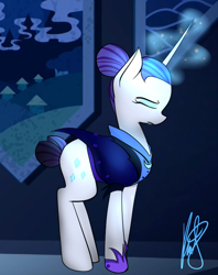 Size: 650x820 | Tagged: safe, artist:catopia26, rarity, pony, unicorn, alternate timeline, magic, night maid rarity, nightmare takeover timeline, sad, solo