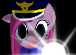 Size: 550x400 | Tagged: safe, artist:ggumbaramggun, pinkie pie, earth pony, pony, flashlight (object), pinkamena diane pie, police