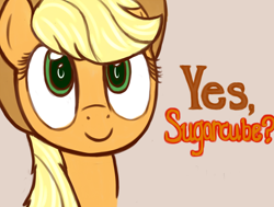 Size: 1200x905 | Tagged: safe, artist:a-l-s-t-d, applejack, earth pony, pony, c:, cute, jackabetes, looking at you, simple background, smiling, solo, sugarcube