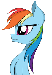 Size: 1700x2428 | Tagged: safe, artist:dualtry, derpibooru import, rainbow dash, pegasus, pony, bust, canon, portrait, side view