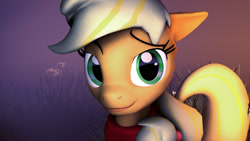 Size: 1920x1080 | Tagged: safe, artist:sourcerabbit, applejack, earth pony, pony, 3d, solo, source filmmaker