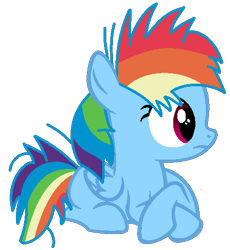 Size: 446x484 | Tagged: safe, artist:tajemniczynick, derpibooru import, rainbow dash, pegasus, pony, alternate universe, female, filly, filly rainbow dash, simple background, solo, transparent background, younger