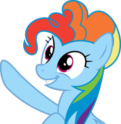 Size: 4518x4636 | Tagged: safe, artist:xhalesx, derpibooru import, pinkie pie, rainbow dash, earth pony, pegasus, pony, the lost treasure of griffonstone, absurd resolution, alternate hairstyle, manebow sparkle, simple background, solo, transparent background, vector