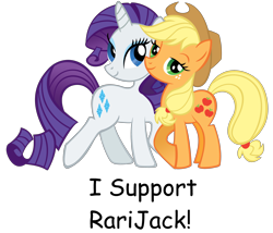 Size: 3346x2869 | Tagged: safe, artist:catthylove, applejack, rarity, earth pony, pony, unicorn, comic sans, female, lesbian, rarijack, shipper on deck, shipping, simple background, text, transparent background, vector