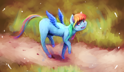 Size: 4068x2363 | Tagged: safe, artist:sharpieboss, derpibooru import, rainbow dash, pegasus, pony, absurd resolution, fluffy, solo, walking