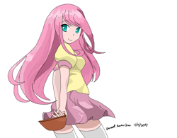 Size: 829x648 | Tagged: safe, artist:eeveepikachuchan, fluttershy, human, humanized, solo