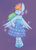 Size: 981x1367 | Tagged: safe, artist:typhwosion, rainbow dash, pegasus, pony, semi-anthro, bare shoulders, bipedal, blue, bow, clothes, cute, dashabetes, dress, eyes closed, fabulous, purple background, rainbow dash always dresses in style, simple background, solo, sparkles, strapless