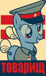 Size: 3513x5813 | Tagged: safe, artist:cheezedoodle96, artist:stay gold, derpy hooves, pegasus, pony, clothes, comrade, costume, cutie mark, cyrillic, derp, equal cutie mark, equality, general, hope poster, medal, military, russian, smiling, soviet union, stars, товарищ