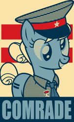 Size: 3513x5813 | Tagged: safe, artist:cheezedoodle96, artist:stay gold, derpy hooves, pegasus, pony, clothes, comrade, costume, cutie mark, derp, equal cutie mark, equality, general, hope poster, medal, military, russian, smiling, soviet union, stars, translation, товарищ