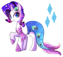 Size: 603x552 | Tagged: safe, artist:hosikawa, rarity, mermaid, clothes, costume, mermarity, nightmare night costume, solo