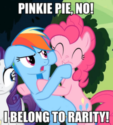 Size: 542x599 | Tagged: safe, derpibooru import, screencap, pinkie pie, rainbow dash, rarity, earth pony, pegasus, pony, unicorn, female, image macro, lesbian, meme, raridash, shipping