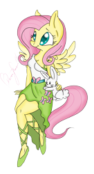 Size: 1749x3222 | Tagged: safe, artist:pvrii, angel bunny, fluttershy, anthro, equestria girls outfit, simple background, solo, transparent background