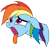 Size: 670x639 | Tagged: safe, artist:icey-wicey-1517, color edit, derpibooru import, edit, rainbow dash, pegasus, pony, my little pony: the movie, the art of my little pony: the movie, bust, colored, female, floppy ears, mare, open mouth, out of context, portrait, simple background, solo, tongue out, transparent background