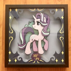 Size: 2048x2044 | Tagged: safe, artist:the-paper-pony, starlight glimmer, pony, unicorn, shadowbox, smiling, solo, traditional art