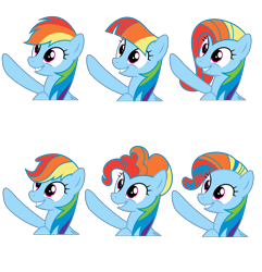 Size: 13500x14000 | Tagged: safe, artist:xhalesx, derpibooru import, rainbow dash, pegasus, pony, newbie dash, the lost treasure of griffonstone, absurd resolution, alternate hairstyle, behaving like pinkie pie, care mare, dynamic dash, egghead dash, forthright filly, hilarious in hindsight, mane swap, manebow sparkle, rainbow fash, reading rainboom, sieg heil, simple background, solo, transparent background, vector