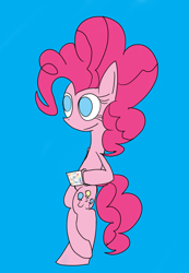 Size: 1024x1483 | Tagged: safe, artist:mr. rottson, pinkie pie, earth pony, pony, bipedal, mug, simple background, solo