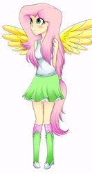 Size: 4000x7500 | Tagged: safe, artist:scarlet-spectrum, fluttershy, equestria girls, humanized, solo, winged humanization