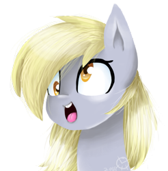 Size: 627x637 | Tagged: safe, artist:kaywhitt, derpy hooves, digital painting, open mouth, simple background, solo, transparent background