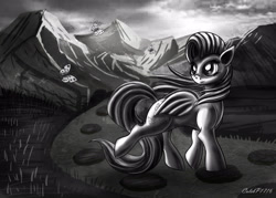 Size: 3500x2500 | Tagged: safe, artist:calebp1716, fluttershy, pegasus, pony, female, mare, monochrome