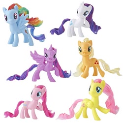 Size: 500x500 | Tagged: safe, derpibooru import, applejack, fluttershy, pinkie pie, rainbow dash, rarity, twilight sparkle, twilight sparkle (alicorn), alicorn, earth pony, pegasus, pony, unicorn, annoying, merchandise, official, rerelease, toy