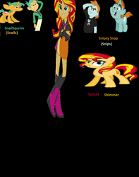 Size: 1134x1441 | Tagged: safe, artist:pinkiepieanimatronic, snails, snips, sunset shimmer, equestria girls, equestria girls (movie)