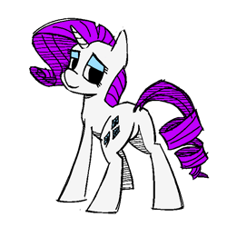 Size: 631x632 | Tagged: safe, artist:nessyixx, rarity, pony, unicorn, female, horn, looking at you, mare, purple mane, solo, white coat