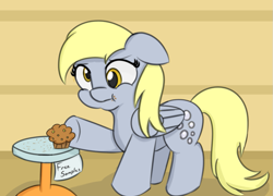 Size: 853x615 | Tagged: safe, artist:treekickerdraws, derpy hooves, pegasus, pony, cute, derpabetes, eating, female, food, mare, muffin