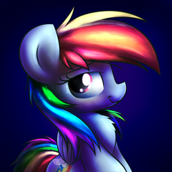 Size: 2000x2000 | Tagged: safe, artist:heavymetalbronyyeah, derpibooru import, rainbow dash, pegasus, pony, bedroom eyes, blushing, bust, cute, dashabetes, looking at you, sitting, smiling, solo