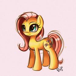 Size: 500x500 | Tagged: safe, artist:ponyix, fluttershy, pegasus, pony, female, mare, solo, wingless