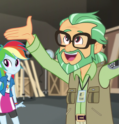 Size: 687x718 | Tagged: safe, derpibooru import, screencap, canter zoom, rainbow dash, equestria girls, movie magic, spoiler:eqg specials, cartoony, cropped, cute, female, geode of super speed, magical geodes, male, smiling, zoomabetes