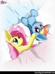 Size: 748x1000 | Tagged: safe, artist:clouddg, derpibooru import, fluttershy, rainbow dash, pegasus, pony, female, flutterdash, lesbian, shipping