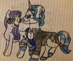 Size: 978x817 | Tagged: safe, artist:pimpartist101, fancypants, rarity, pony, unicorn, female, lined paper, male, raripants, shipping, straight, traditional art