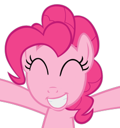 Size: 872x930 | Tagged: safe, artist:comfydove, pinkie pie, earth pony, pony, bronybait, cute, diapinkes, eyes closed, grin, hug, simple background, smiling, solo, transparent background